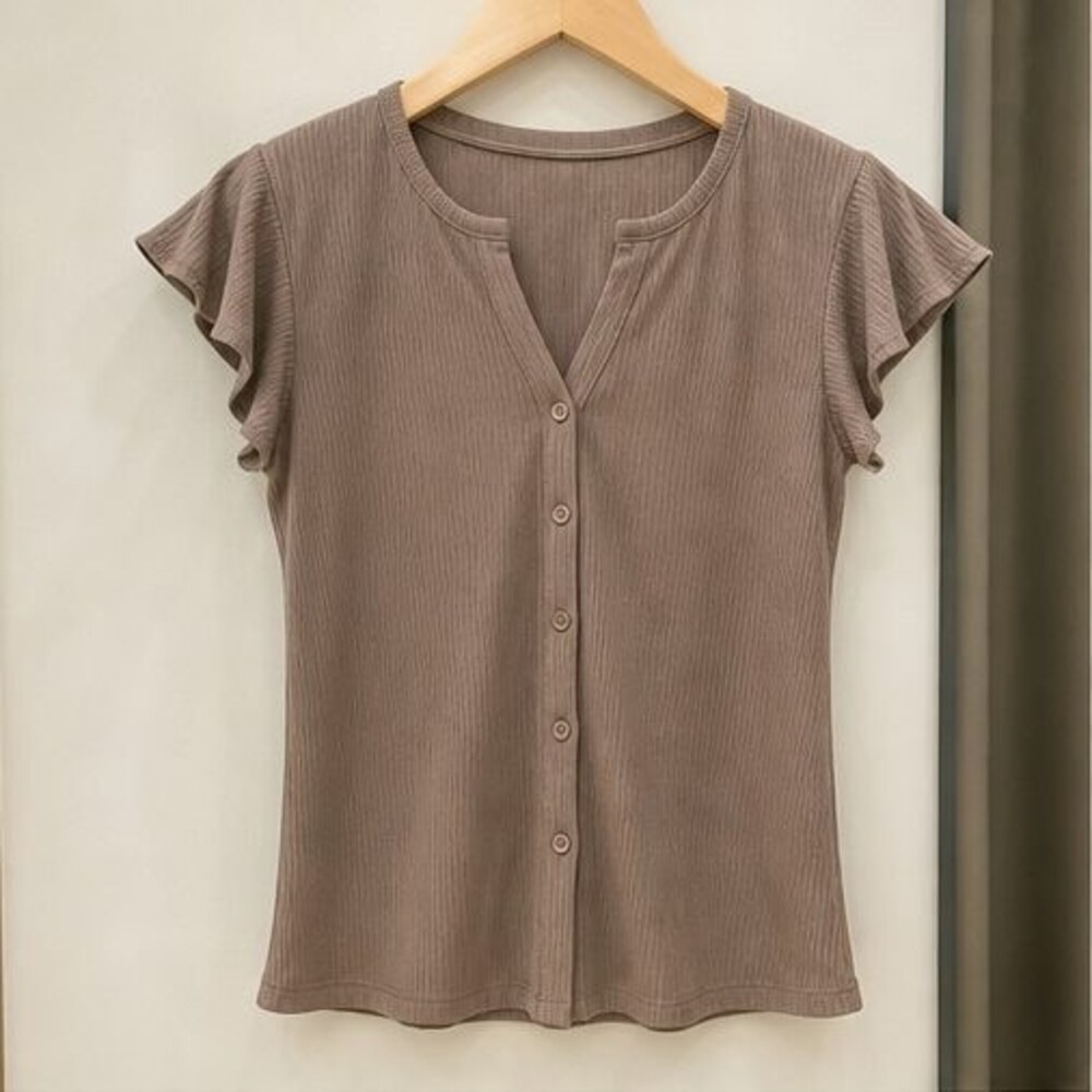 Taupe Peplum Top